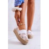 Baltos espadrilės su platforma - 333-181 WHITE