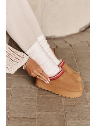 Moteriški UGG stiliaus batai ant platformos - 20219-4B CAMEL