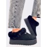 Trumpi UGG stiliaus batai su kailiuku YOGI BLACK - TV_VL245P BLACK