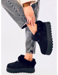 Trumpi UGG stiliaus batai su kailiuku YOGI BLACK - TV_VL245P BLACK