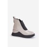 Leather Wedge Ankle Boots D&A MR880-137 Light Gray - MR880-137 L.GREY