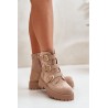 Warm Women's Boots With Buckles Beige Tiaeliana - HB-276 KHAKI