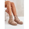 Warm Women's Boots With Buckles Beige Tiaeliana - HB-276 KHAKI