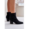 Cowboy Ankle Boots With Heel Eco Suede Black Arabelline - C-181 BLACK