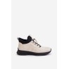 Warm Sports Leather Shoes With Zipper Beige Artiker 55C0038 - 55C0038 BEIGE-BLACK