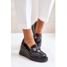 Lacquered Wedge Moccasins Black Vinceza 58337 - 58337 CZARNY LAKIER SK