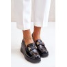 Lacquered Wedge Moccasins Black Vinceza 58337 - 58337 CZARNY LAKIER SK