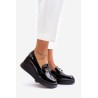 Lacquered Wedge Moccasins Black Vinceza 58337 - 58337 CZARNY LAKIER SK