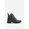 Low Insulated Ankle Boots with Zipper and Decoration Green Nevalia - ASA198-21 ZIELONY