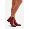 Low Insulated Ankle Boots With Zipper And Decoration Brown Nevalia - ASA198-21 BRAZ