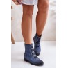 Warm Women's Zip Ankle Boots Blue Evalith - ASA62-30 NIEBIESKI