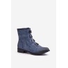 Warm Women's Zip Ankle Boots Blue Evalith - ASA62-30 NIEBIESKI