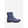 Warm Women's Zip Ankle Boots Blue Evalith - ASA62-30 NIEBIESKI