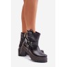 Women's Leather Ankle Boots With Zipper 3435 Lewski Black - 3435 CZARNY MAT