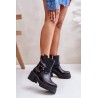 Women's Leather Ankle Boots With Zipper 3435 Lewski Black - 3435 CZARNY MAT