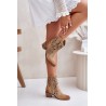 Women'S Ankle Boots With Perforated Pattern Beige Lewski 3394/2 - 3394/2 BEŻ B.WELUR