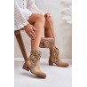 Women'S Ankle Boots With Perforated Pattern Beige Lewski 3394/2 - 3394/2 BEŻ B.WELUR