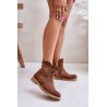 Low Women's Boots On Flat Heel Suede Lewski 3624 Brown - 3624 TABACO WELUR