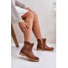 Low Women's Boots On Flat Heel Suede Lewski 3624 Brown - 3624 TABACO WELUR