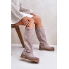 Women's Suede Knee High Boots Lewski 3615 Cappuccino - 3615 CAPPUCINO WEL