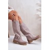 Women's Suede Knee High Boots Lewski 3615 Cappuccino - 3615 CAPPUCINO WEL