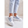 Leather Sneakers On Massive Platform Denim White Lewski 3586 - 3586 BIAŁ LICO/J.JEANS