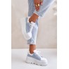 Leather Sneakers On Massive Platform Denim White Lewski 3586 - 3586 BIAŁ LICO/J.JEANS