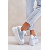 Leather Sneakers On Massive Platform Denim White Lewski 3586 - 3586 BIAŁ LICO/J.JEANS