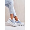 Leather Sneakers On Massive Platform Denim White Lewski 3586 - 3586 BIAŁ LICO/J.JEANS