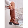 Leather Knee High Women's Boots Lewski 3432 Camel - 3432 NAPPA CAMEL