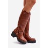 Leather Knee High Women's Boots Lewski 3432 Camel - 3432 NAPPA CAMEL