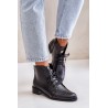 Zazoo 2964 Leather Ankle Boots On Flat Heel Black - 2964/037