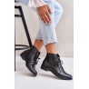 Zazoo 2964 Leather Ankle Boots On Flat Heel Black - 2964/037