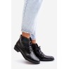 Zazoo 2964 Leather Ankle Boots On Flat Heel Black - 2964/037