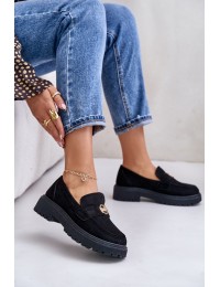 Women's Loafers With Golden Detail Black Arilva - TL276N BLACK