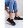 Women's Loafers With Golden Detail Black Arilva - TL276N BLACK