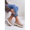 Ladies Loafers With Golden Detail Khaki Arilva - TL276N-63 KHAKI