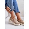 Ladies Loafers With Golden Detail Khaki Arilva - TL276N-63 KHAKI