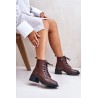 Warm Women's Boots on Low Heels Made of Natural Leather Vinceza 66722 Brown - 66722 BRĄZOWY LICO SK