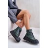 Zazoo 60511 Leather Women's Boots On Platform Insulated Dark Green - 60511 V.OLIWKA