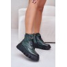 Zazoo 60511 Leather Women's Boots On Platform Insulated Dark Green - 60511 V.OLIWKA