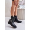 Zazoo 60480 Leather Ankle Boots With Low Heel Insulated Black - 60480 V.CZARNY