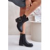 Zazoo 60480 Leather Ankle Boots With Low Heel Insulated Black - 60480 V.CZARNY