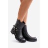 Zazoo 60480 Leather Ankle Boots With Low Heel Insulated Black - 60480 V.CZARNY