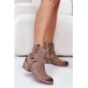 Suede Insulated Ankle Boots On Heel Beige Zazoo 60477 - 60477 W.FANGO