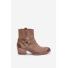 Suede Insulated Ankle Boots On Heel Beige Zazoo 60477 - 60477 W.FANGO