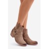 Suede Insulated Ankle Boots On Heel Beige Zazoo 60477 - 60477 W.FANGO