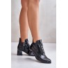 Lacquered Ankle Boots On Block Warm Black Zazoo - 60504 NAPL CZAR+CN