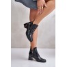 Lacquered Ankle Boots On Block Warm Black Zazoo - 60504 NAPL CZAR+CN