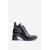 Lacquered Ankle Boots On Block Warm Black Zazoo - 60504 NAPL CZAR+CN